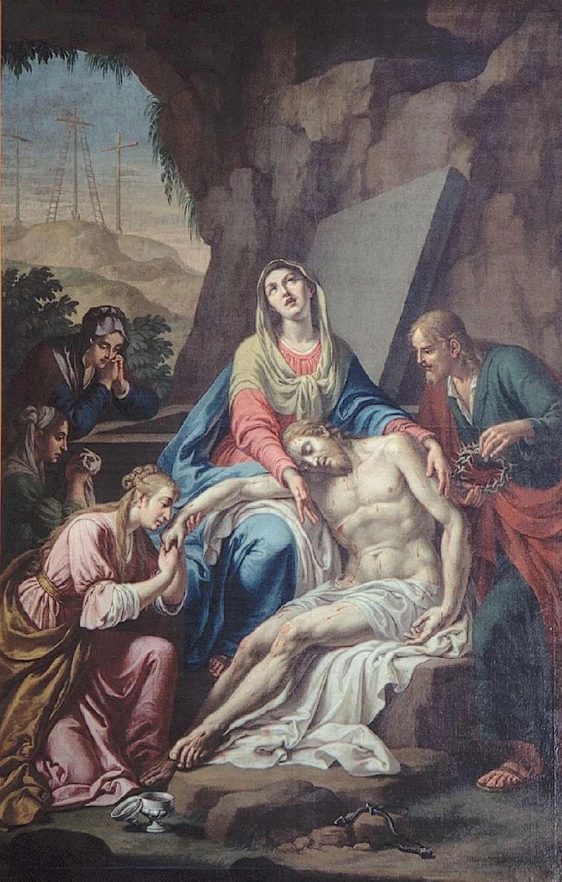 43-Orelli V.A. sec. XIX, Compianto su Gesù Cristo morto